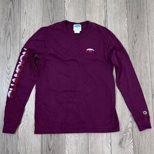 Champion Unisex Size S Long Sleeve 3D Sherpa Spellout Crewneck Cotton Top Shirt